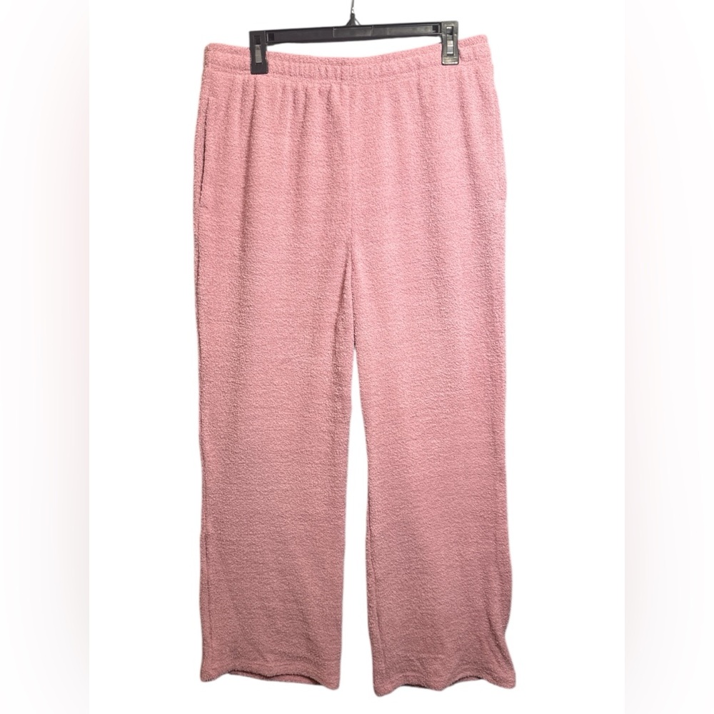 Yitty‎ Pet Me Wide Leg Lounge Pants NWT Size L Cozy Fleece Pink